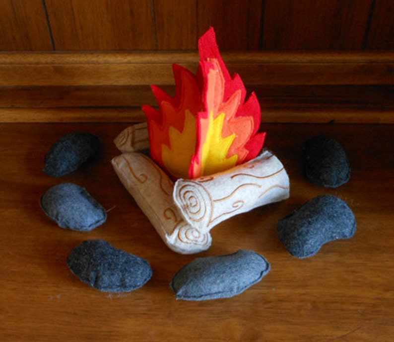 Felt Bonfire Play Set Embroidery Machine Applique Design image 1