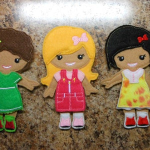 In the Hoop Dress up BFF Girl Doll Embroidery Machine Design - Etsy