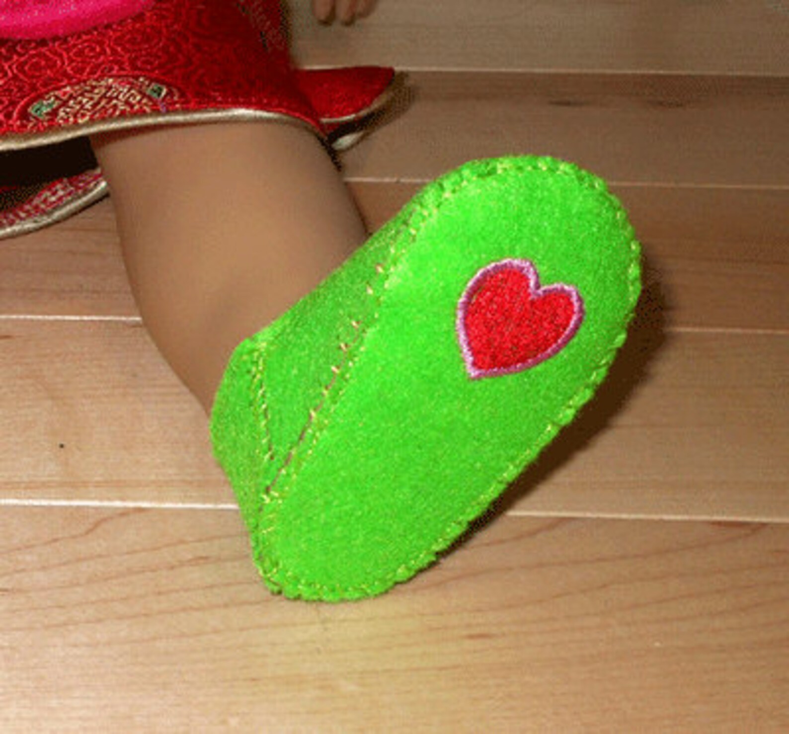 Felt Doll Shoes and Purse With Hearts Embroidery Machine Etsy