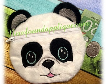 In The Hoop Panda Zipped Case Embroidery Machine Design for 5"x7" Hoop