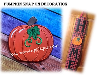 In The Hoop Pumpkin Snap On Decoration Embroidery Machine Design