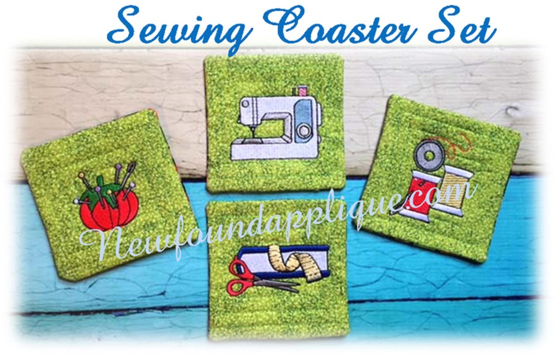 In the Hoop Sewing Coaster Embroidery Machine Design Set - Etsy