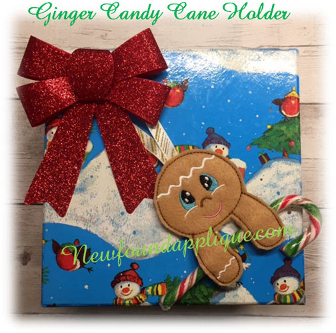 In the Hoop Gingerbread Candy Cane Pencil Holder Ornament Etsy