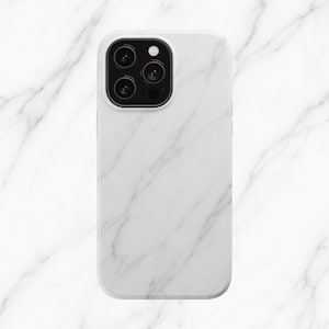 MagSafe White Marble iPhone Case | Minimalist Stone Aesthetic | Fits iPhone 16/15/14/13 | Pro, Pro Max, Plus Models
