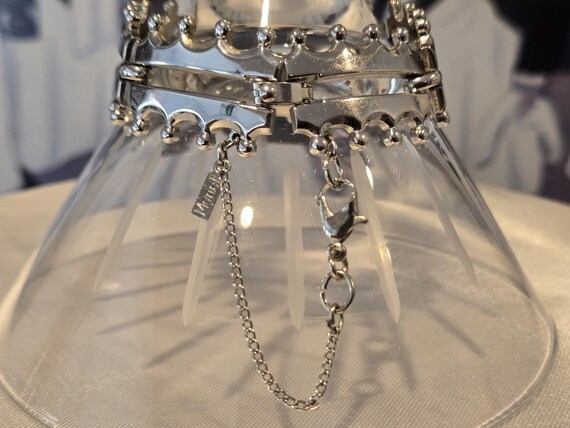 Vintage Signed Monet Bracelet Silvertone 70s Esta… - image 3