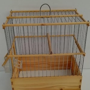 Wood Bird Cage /  Canary Cage / Bird House / Handmade Cage / Parakeet Cage / Bird home / Vintage / Vintage Bird Cage///