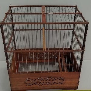 Wood Bird Cage /  Canary Cage / Bird House / Handmade Cage / Parakeet Cage / Bird home / Vintage / Vintage Bird Cage///
