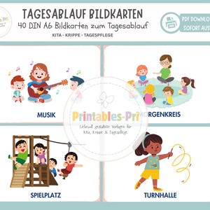 Daily Routine Picture Cards for Daycare & Nursery – 40 Cards for Children | Morning Circle, Daily Structure, Visualization