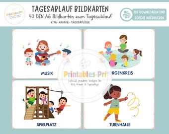 Daily Routine Picture Cards for Daycare & Nursery – 40 Cards for Children | Morning Circle, Daily Structure, Visualization