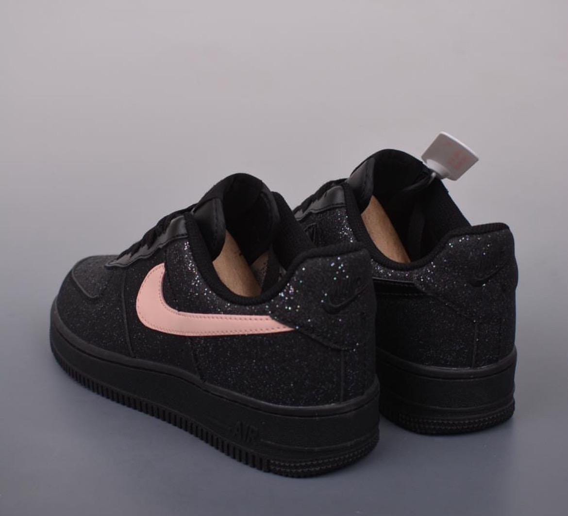 Nike Air Force 1 Pastel Black Glitter - Etsy