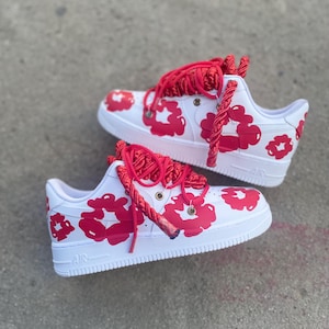 Nike Air Force 1 Denim Tears Red Rose