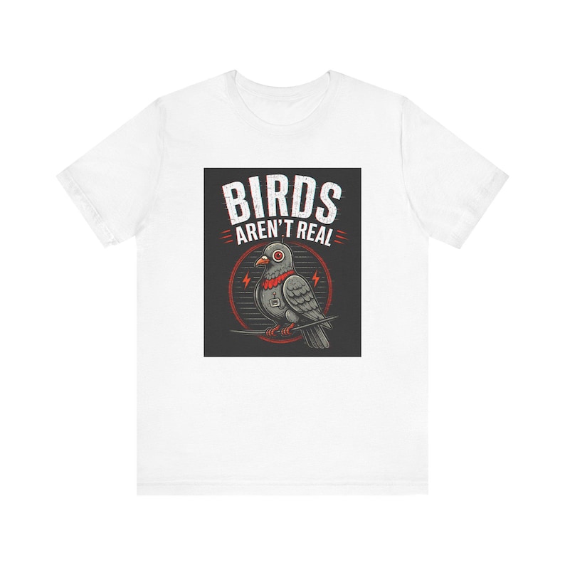 Birds Aren't Real pigeon design Tee | Conspiracy, Retro Graphic Shirt image 1