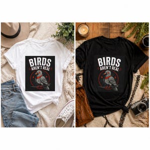 Birds Aren't Real pigeon design Tee | Conspiracy, Retro Graphic Shirt image 4