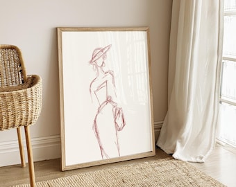 Hand-Drawn Minimalist Art Print: Modern Home Decor (Digital Download)