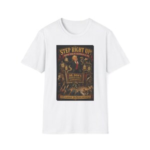 Dr. Don's Miracle Cures Snake Oil T-Shirt, Anti-Trump Political Satire Tee, Funny Grifter Con Man Front & Back Print Shirt