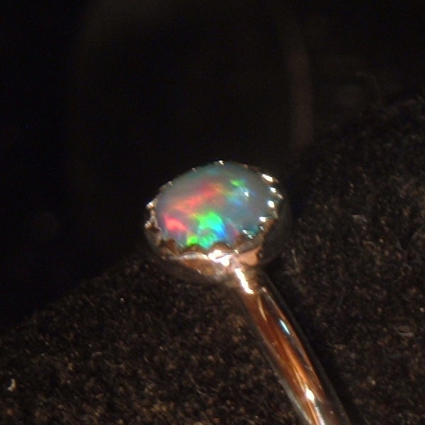 OPAL RING australian natural size 6.5 up to size 7.5 sterling silver