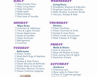 Lista de verificación de limpieza fácil