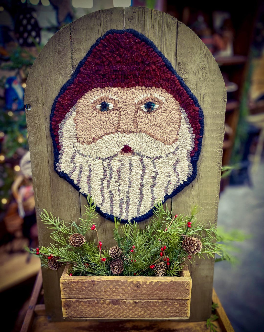 Santa Claus Rug Hooking Pattern on Primitive Linen - Etsy