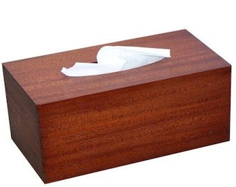 Wood tissue box cover antique mahogany regular size