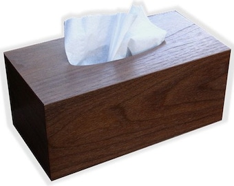 Tissue Box Cover Holder in American Walnut Veneer 4 1/4" inside height