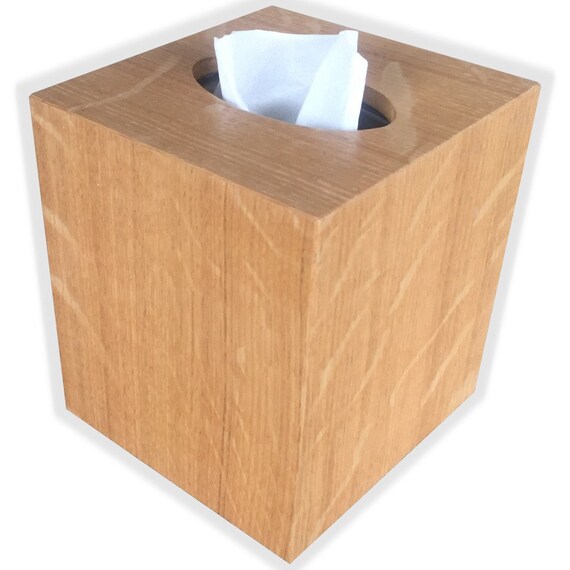 Tissue Box Cover White Oak Wood Veneer Square Cube Tissue Box Cover White Oak Wood Veneer