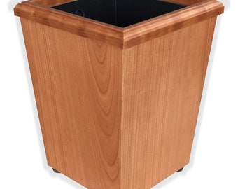 Cherry Wood Wastebasket 7QT