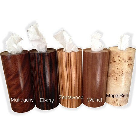 Kleenex Perfect Fit Tissue Cylinder Cover Holder Round  in Wood