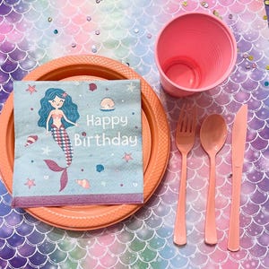 Mermaid Party in a Box – Under the Sea Birthday Celebration Kit with Tableware, Decorations, & Favors
