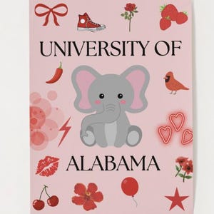 University of Alabama Wall Decor – Mascot Digital Art Print for Dorm or Office | Red Printable Poster