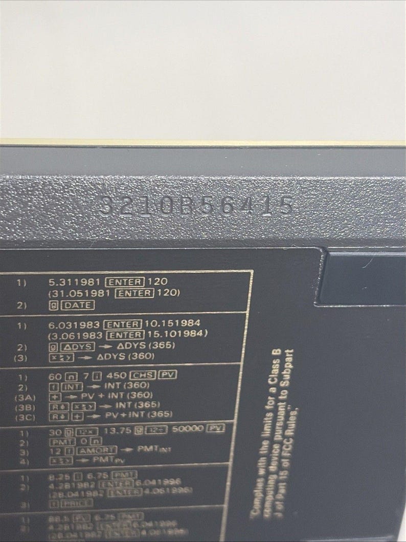 Vintage Hewlett-Packard HP-12C wissenschaftlicher programmierbarer Taschenrechner mit Etui Bild 6