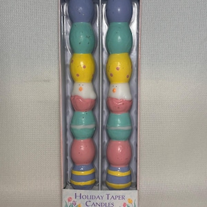 Vintage Russ Berrie Osterkerzen, 25 cm, Küken- und Eierform, neu in Originalverpackung, Paar