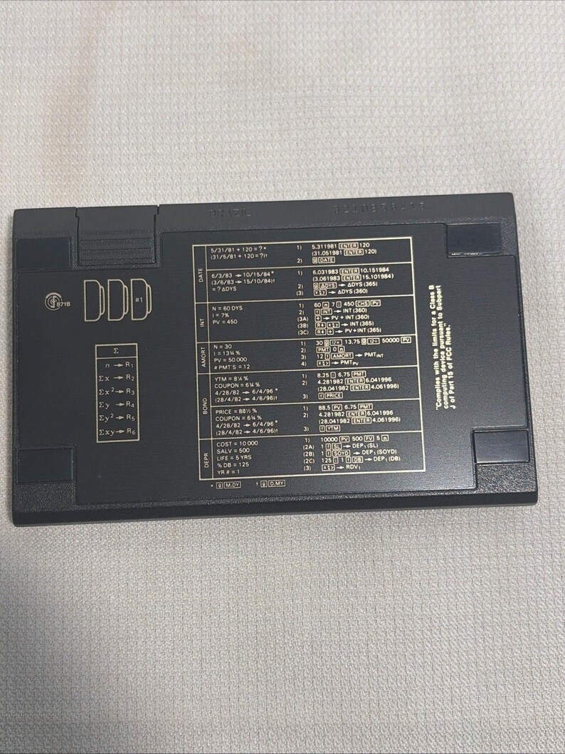 Vintage Hewlett-Packard HP-12C wissenschaftlicher programmierbarer Taschenrechner mit Etui Bild 4