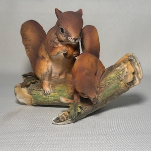 Homco Masterpiece Squirrel Figurine Mother Baby Porcelain Vintage Mexico
