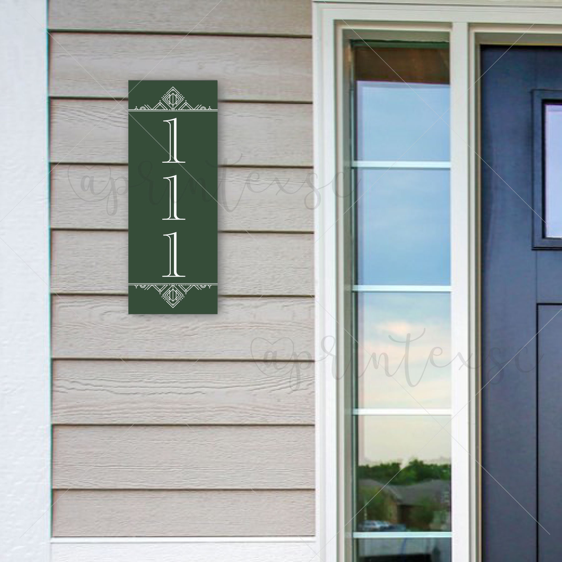 Modern Geometric Style House Number Sign, Vertical Aluminum House ...