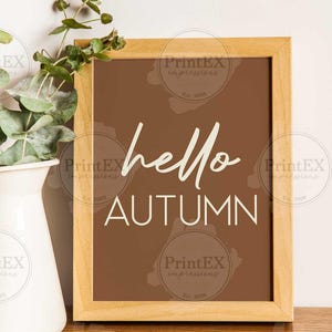 Póster de Hola Otoño, Póster de Decoración de Otoño, Póster de Otoño, Descarga Digital de Póster de Hola Otoño, Arte de Pared de Otoño, Decoración de Otoño