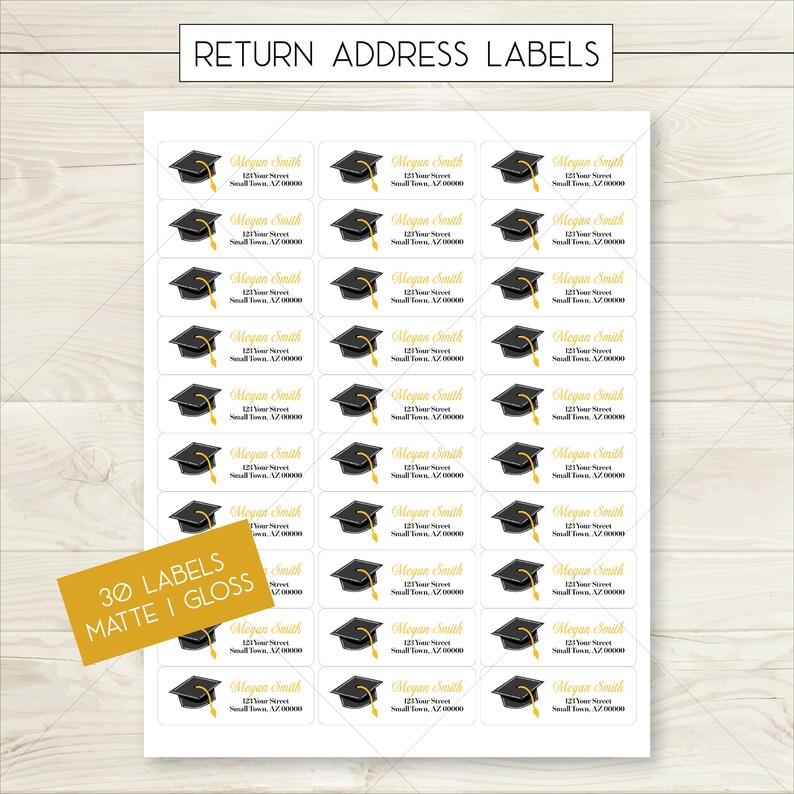 Graduation Musicaddress Labels Graduation Return Address Labels, Class of 2026 Mailing Stickers for ...