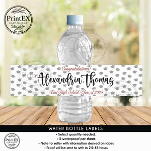 Personalized Graduation Water Bottle Labels, Graduation Party, Graduation Party Favors, Graduation Labels, Graduation Labels