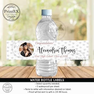 Personalized Graduation Water Bottle Labels, Graduation Party, Graduation Party Favors, Graduation Labels, Graduation Labels