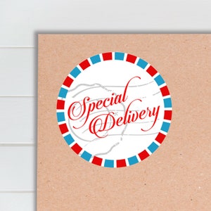 Special Delivery Packaging Label for Small Businesses & Gifts, US Postal Style Label For Packages and Gifts
