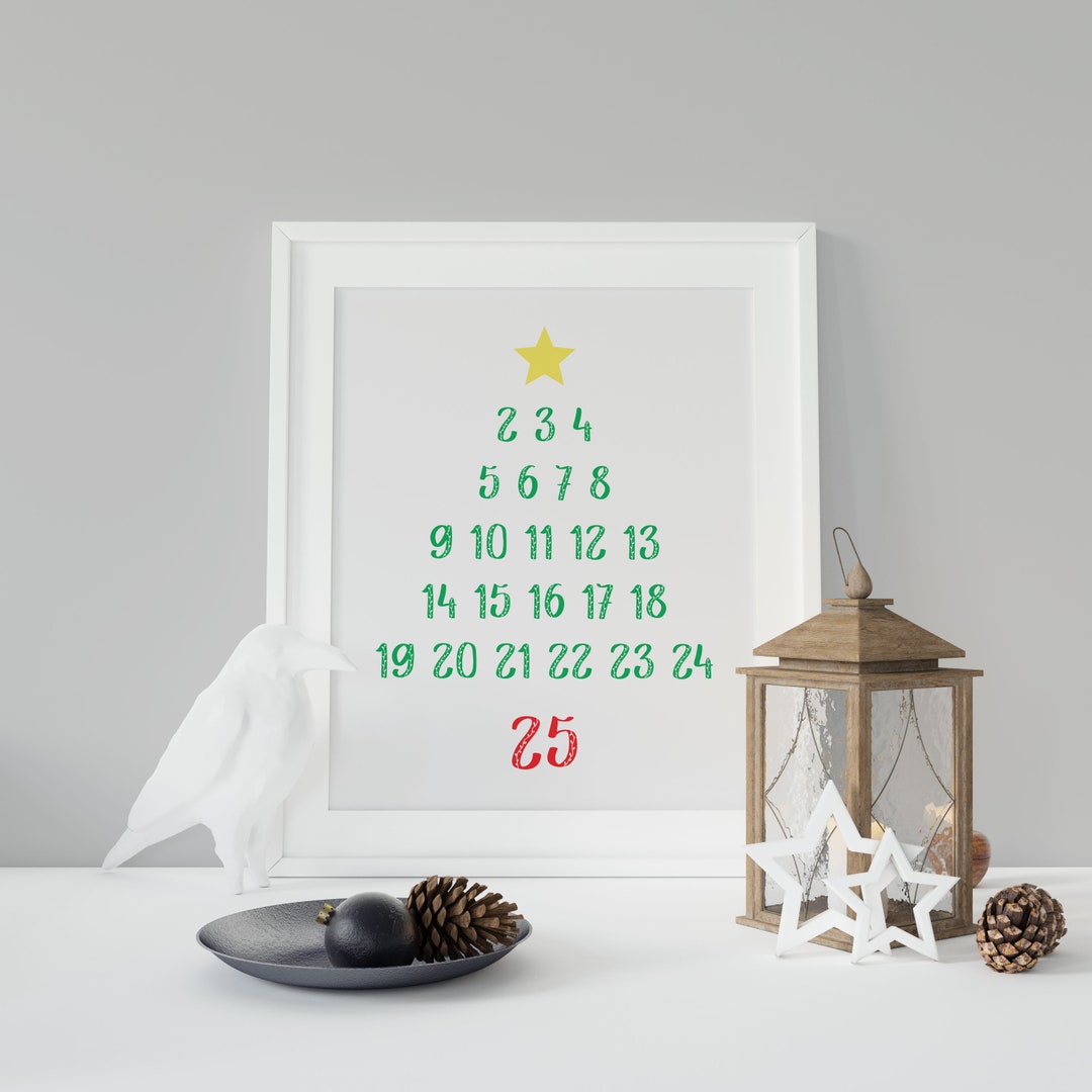 Tree Countdown Poster Christmas Tree Countdown Print, Holiday Print, Holiday Home Decor ...