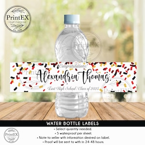 Personalized Graduation Water Bottle Labels, Graduation Party, Graduation Party Favors, Graduation Labels, Graduation Labels