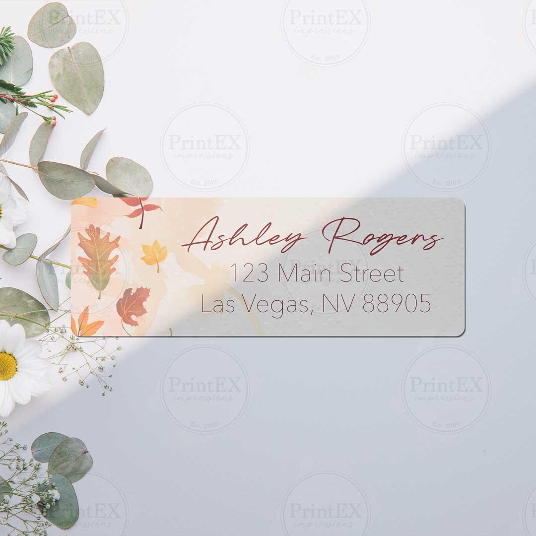 Fall Watercolor Leaves Return Address Label, Fall Address Labels ...