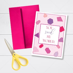Sie rocken meine Welt Liebeskarte, Vorschlagskarte, Sie rocken Valentinstagskarte, druckbare Liebeskarte, druckbare Valentinstagskarte