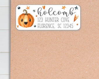 Jack-O-Lantern Return Address Label, Fall Address Labels, Halloween Address Labels, Harvest Theme Labels