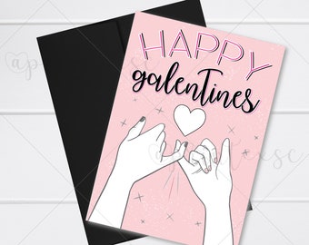 Bestie Galentines Day Card, Digital Print Valentines Day Card, Best Friend Card, Bestie Valentines Day Card, Printable Galentines Day Card