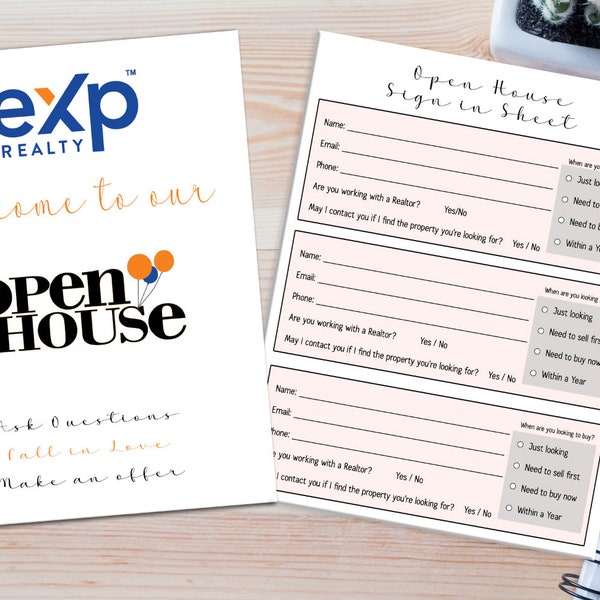 EXP Realty Open House Printable Signage , Open House Sign In Sheets Instant Download