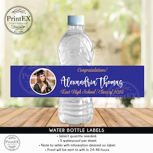 Personalized Graduation Water Bottle Labels, Graduation Party, Graduation Party Favors, Graduation Labels, Graduation Labels