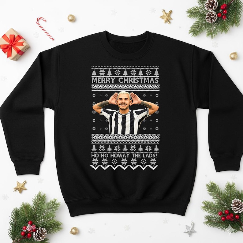 Merry Xmas Ho Ho Howay The Lads Christmas Jumper, Funny Newcastle United Sweater, Bruno Xmas Gift Top, Football Holiday Sweatshirt for Fans