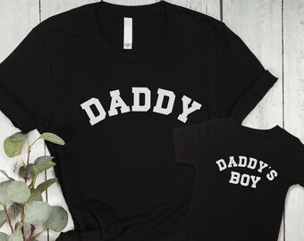 Daddy & Daddy's Boy Matching Shirts, Father Son College Style Shirt, Funny Dad and Baby Matching Outfit, Fathers Day Gift, Matching Dad Tee