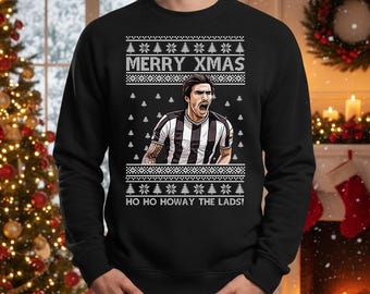 Merry Xmas Ho Ho Howay The Lads Sweatshirt, Funny Tonali Christmas Jumper, Newcastle United Ugly Holiday Sweater, Funny Soccer Football Tops